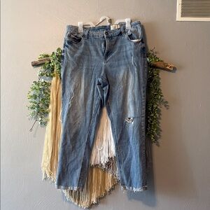 Cosmic Love Distressed Blue Jeans